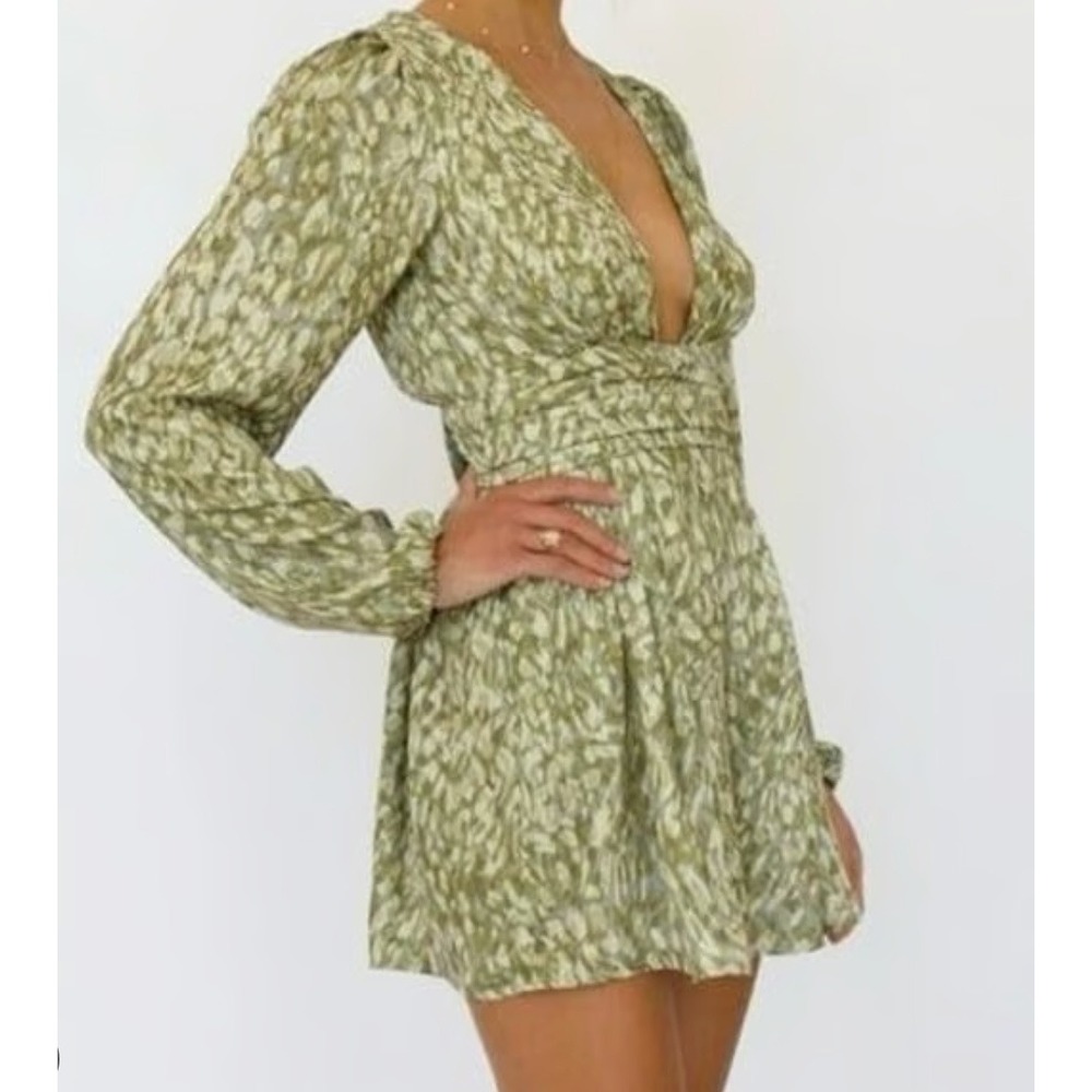 Resa Stevie Romper in Green Sardina Animal Print sz M